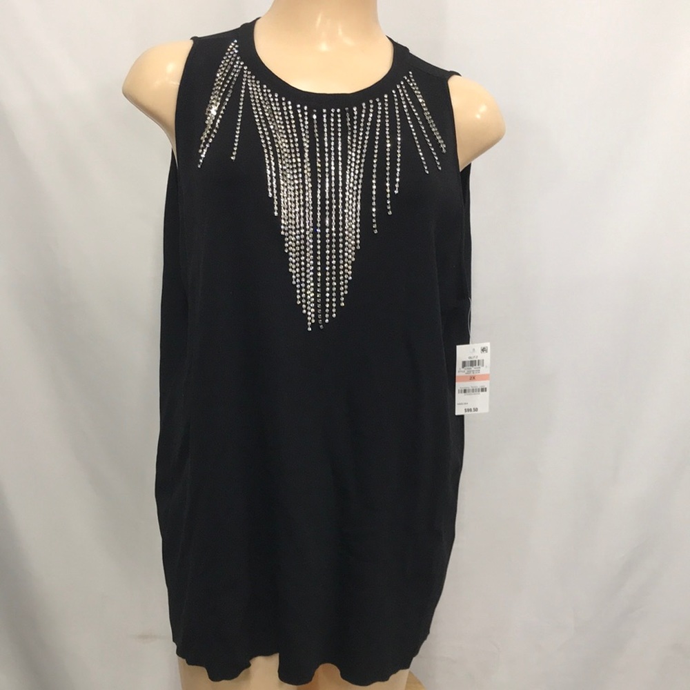 NWT INC Glitz Plus Size Sleeveless Blouse Size 2X